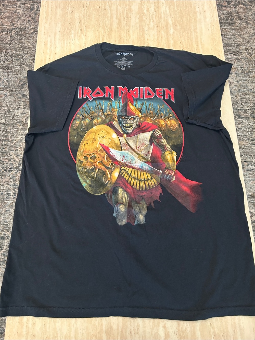 Iron Maiden Black Short-Sleeve Graphic Tee - Black with Red/Gold Artwork